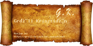 Grüll Krisztián névjegykártya